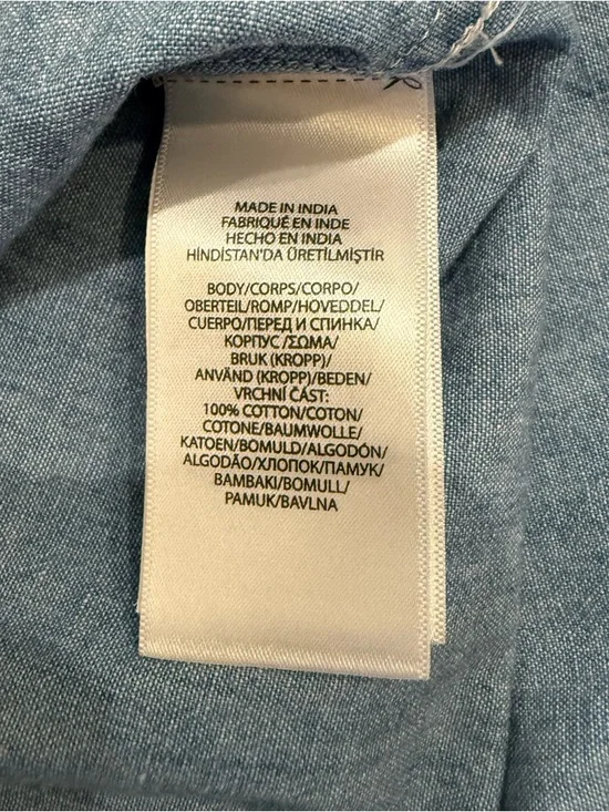 Polo Ralph Lauren - Mila Chambray Denim Button Down Western Roses Size Medium - Picture 9 of 14